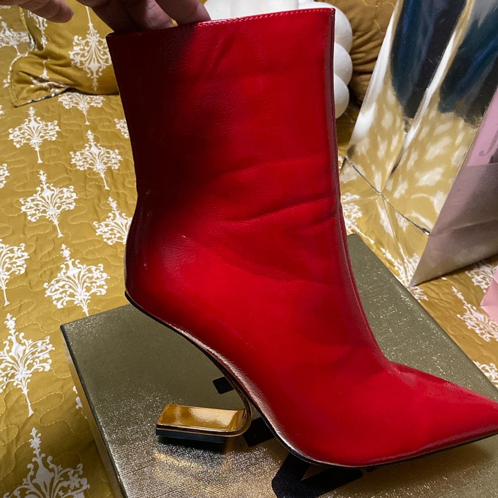 Patent Red Heel Boots BRAND NEW